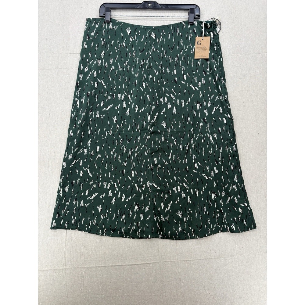 Hazel Hunter Green Maria Printed Midi Skirt Women's Size XXL